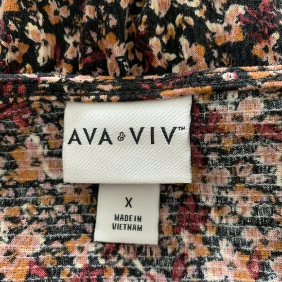 Ava & Viv Women's Plus Floral Print Dress, Size X - Picture 5 of 11